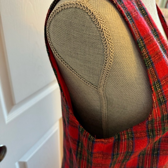 Plaid red dress Vintage size 8 wool blend jumper with pockets, lined gorgeous - Picture 6 of 16